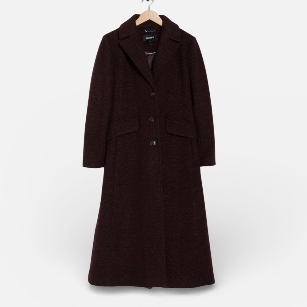 NWT BCBGeneration Single Breasted Tailored Long Coat - Tobacco - XL MSRP $298